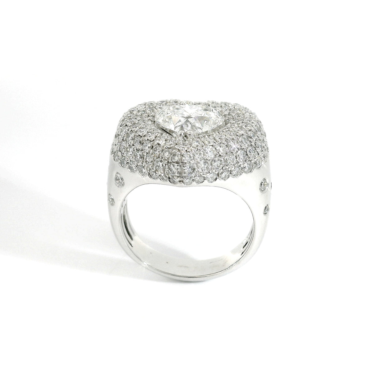 White gold band with brilliant-cut lab-grown diamonds, 5.26 carats.