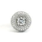 White gold band with brilliant-cut lab-grown diamonds, 5.26 carats.