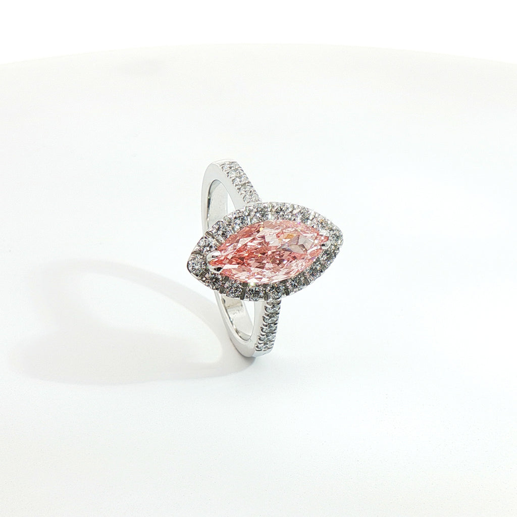 One of One – Pink Marquise Halo