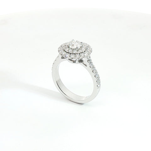 Anello in oro bianco con diamanti Lab-Grown taglio brillante,1,41 carati.