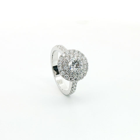 Anello in oro bianco con diamanti Lab-Grown taglio brillante,1,41 carati.