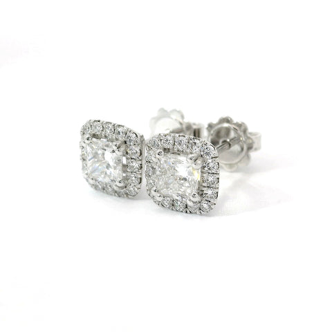 Orecchini Dreams Princess in oro bianco e diamanti lab-grown taglio Princess e Brillante, 1,80 carati.