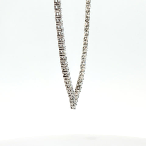 Girocollo tennis in oro bianco con diamanti Lab-Grown taglio brillante, 7,61 carati.