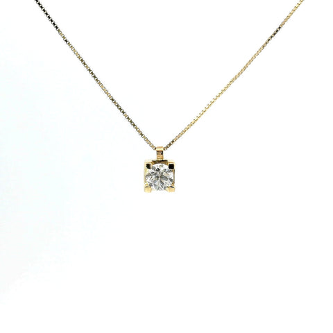 Girocollo punto luce in oro giallo e diamante Lab-Grown taglio brillante, 0,25 carati.