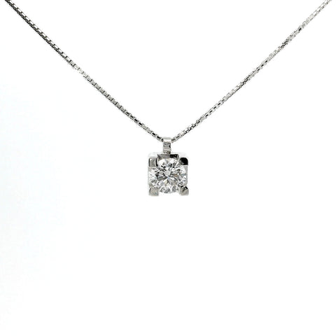 Girocollo punto luce in oro bianco e diamante Lab-grown taglio brillante, 0,33 carati.