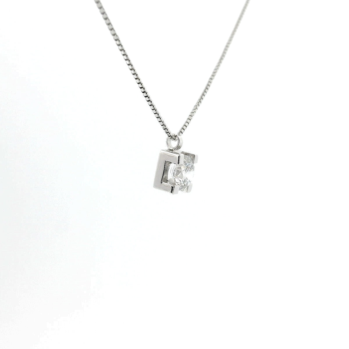 Girocollo punto luce in oro bianco e diamante Lab-grown taglio brillante, 0,33 carati.