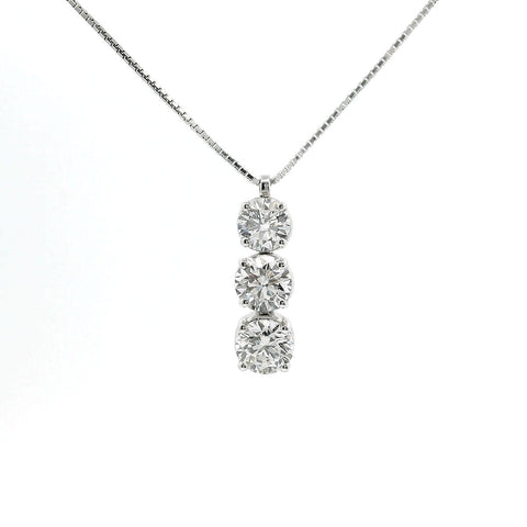 Girocollo trilogy in oro bianco e diamanti Lab-Grown taglio brillante, 1,87 carati.
