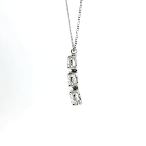 Girocollo trilogy in oro bianco e diamanti Lab-Grown taglio brillante, 1,87 carati.