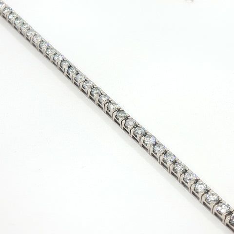 Bracciale tennis in oro bianco con diamanti Lab-Grown taglio brillante, 2,23 carati.