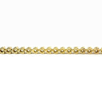 Bracciale tennis con castone a tre punte in oro giallo e diamanti lab-grown taglio brillante, 3,46 carati.
