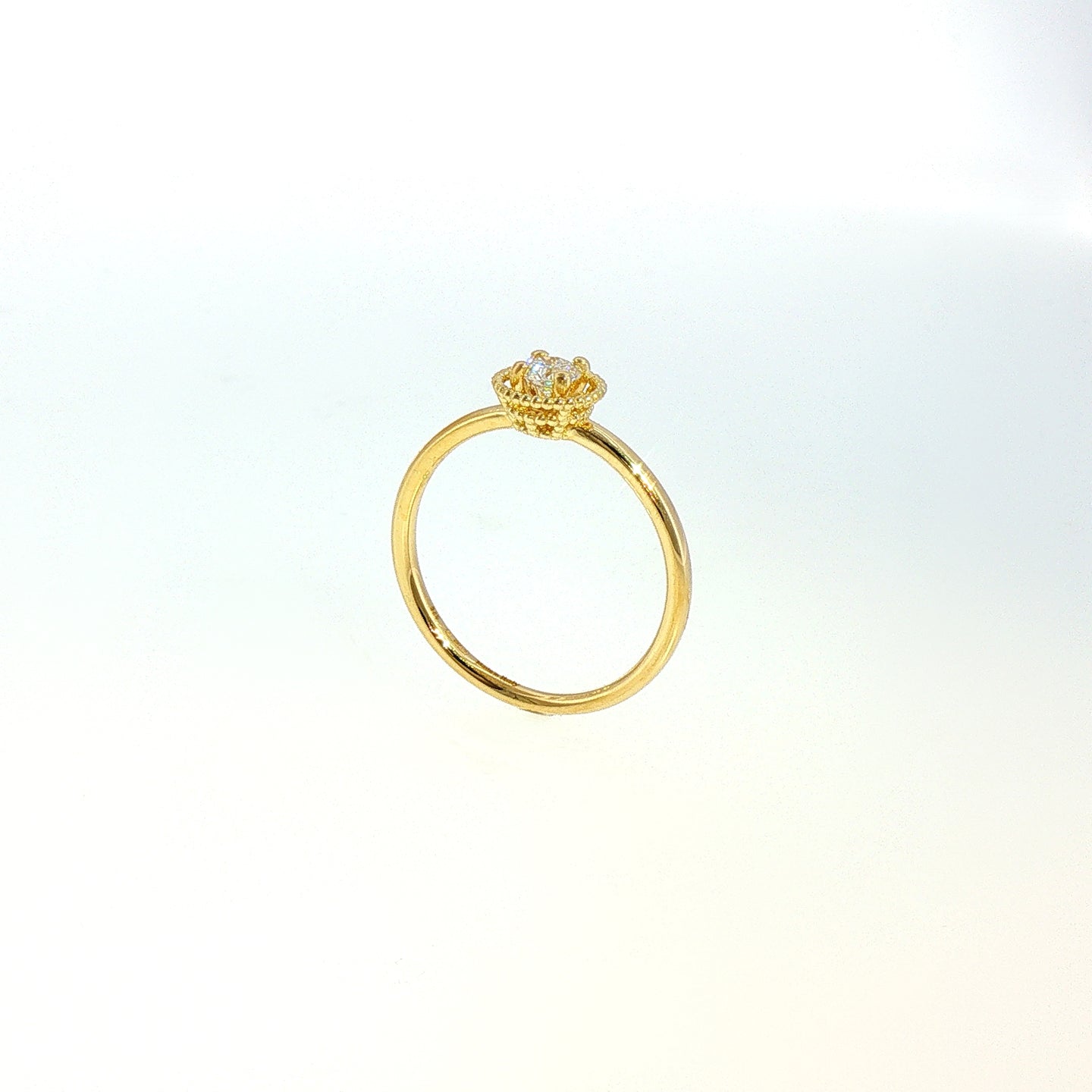 Anello in Argento 925 Dorato con Diamante Lab-Grown 0,20 Ct