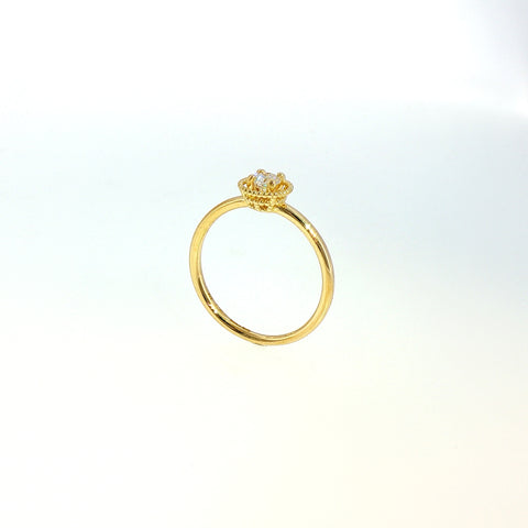 Anello in Argento 925 Dorato con Diamante Lab-Grown 0,20 Ct