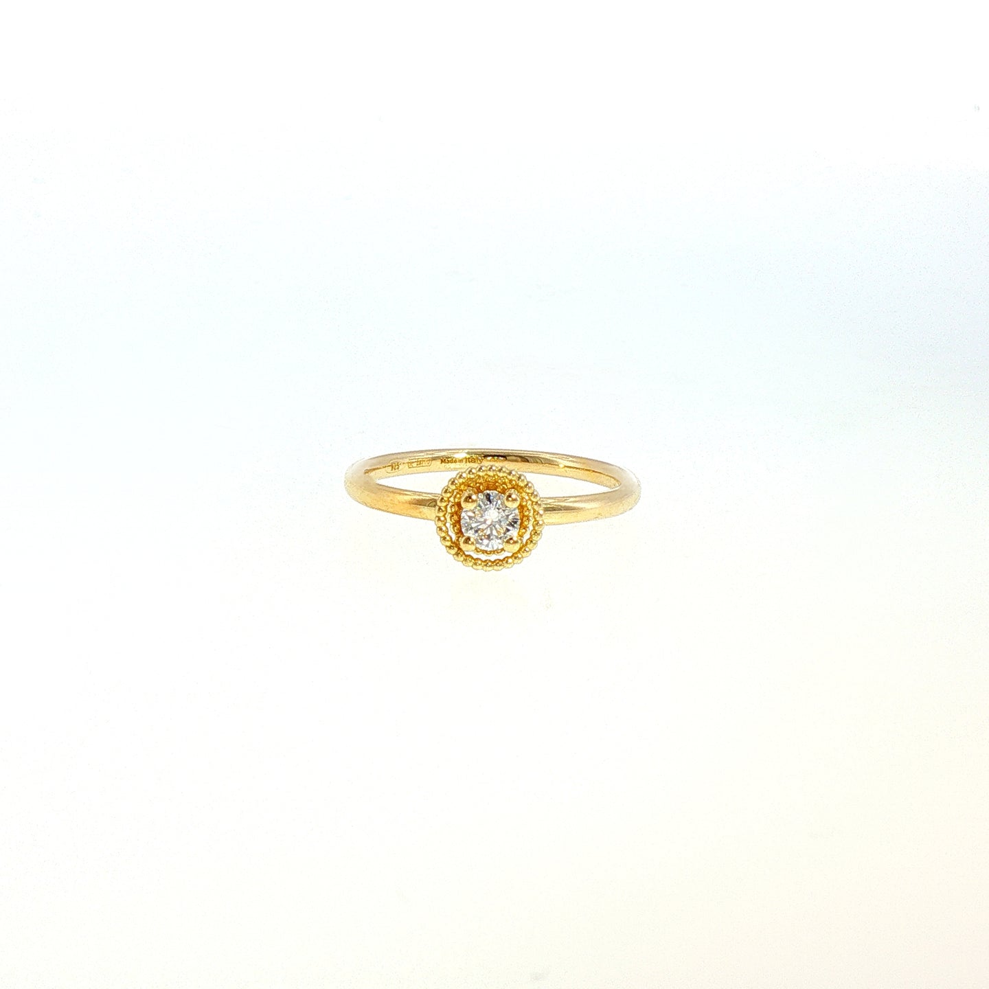 Anello in Argento 925 Dorato con Diamante Lab-Grown 0,20 Ct