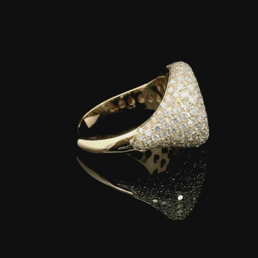 Anello da mignolo in oro rosa con pavè di diamanti lab-grown taglio brillante, 1,70 carati.