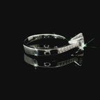 White gold solitaire with brilliant-cut diamonds on the shank, 1.08 carats.