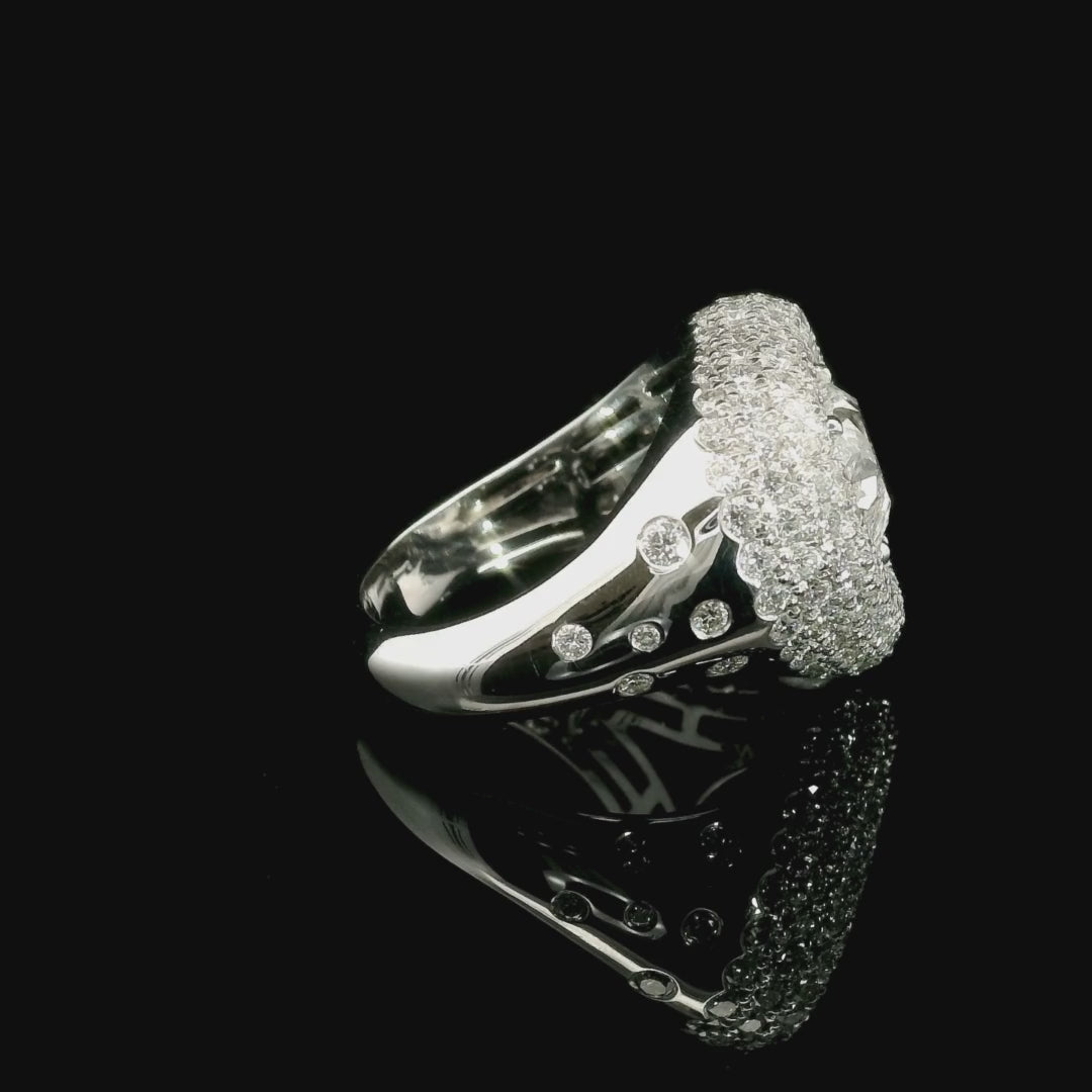 White gold band with brilliant-cut lab-grown diamonds, 5.26 carats.