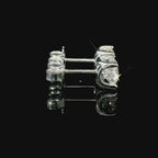 White gold stud earrings with brilliant-cut lab-grown diamonds, 2.01 carats.