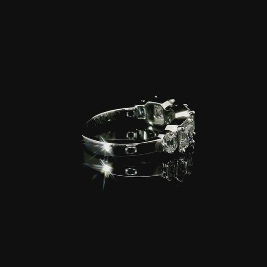 Fedina Bubble in oro bianco con diamanti lab-grown taglio asscher, 1,98 carati.