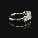 White gold gradation band ring with 5 oval-cut lab-grown diamonds, 3.20 carats.