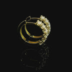 Yellow gold hoop earrings with brilliant-cut lab-grown diamonds, 1.17 carats.