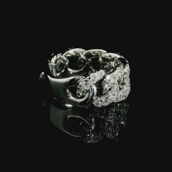Groumette ring in white gold and brilliant-cut lab-grown diamonds, 1.65 carats.