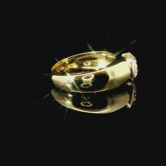 Solitario Aurea in oro giallo con diamante lab-grown taglio brillante, 1,43 carati.