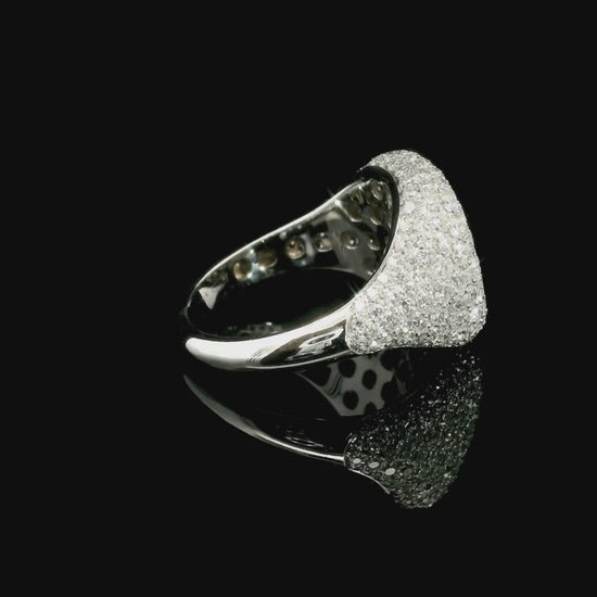 Anello da mignolo in oro bianco con pavè di diamanti lab-grown taglio brillante, 1,77 carati.