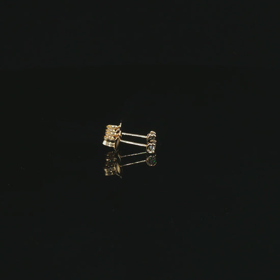 Orecchini in Argento Dorato 925 con Diamanti Lab-Grown taglio brillante.