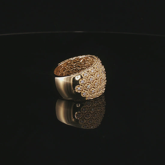 Anello a Fascia Florence in Argento Dorato 925 con Diamanti Lab-Grown 0,60 ct