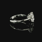 Solitaire with heart-cut lab-grown diamond, 3.01 carats.