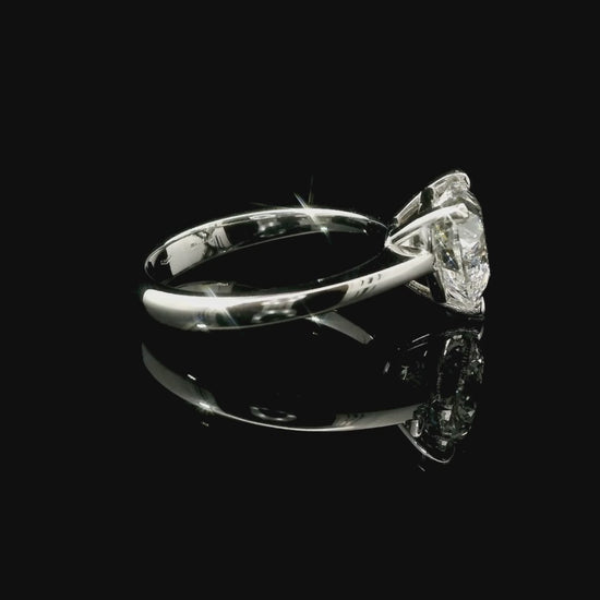 Solitaire with heart-cut lab-grown diamond, 3.01 carats.