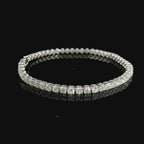 White gold wire tennis bracelet with brilliant-cut lab-grown diamonds, 5.54 carats.