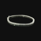 White gold wire tennis bracelet with brilliant-cut lab-grown diamonds, 5.54 carats.