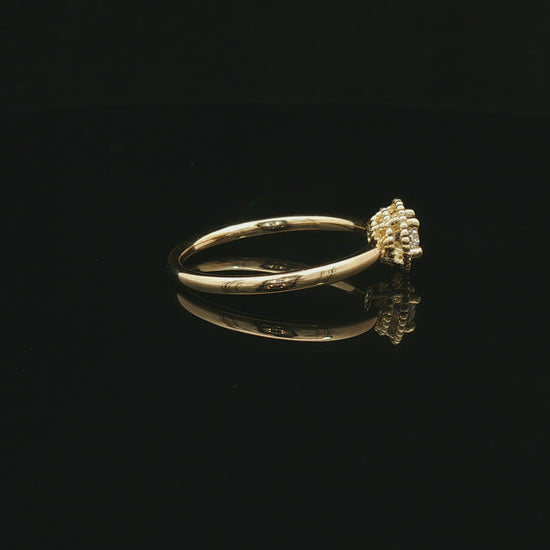 Anello in Argento 925 Dorato con Diamante Lab-Grown 0,20 Ct