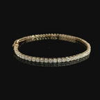 White gold wire tennis bracelet with brilliant-cut lab-grown diamonds, 5.54 carats.