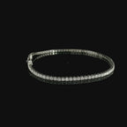 White gold wire tennis bracelet with brilliant-cut lab-grown diamonds, 5.54 carats.