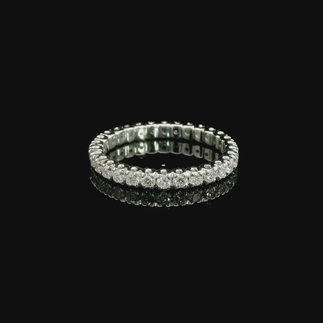 Eternity in oro bianco e diamanti lab-grown taglio brillante, 0,89 carati.