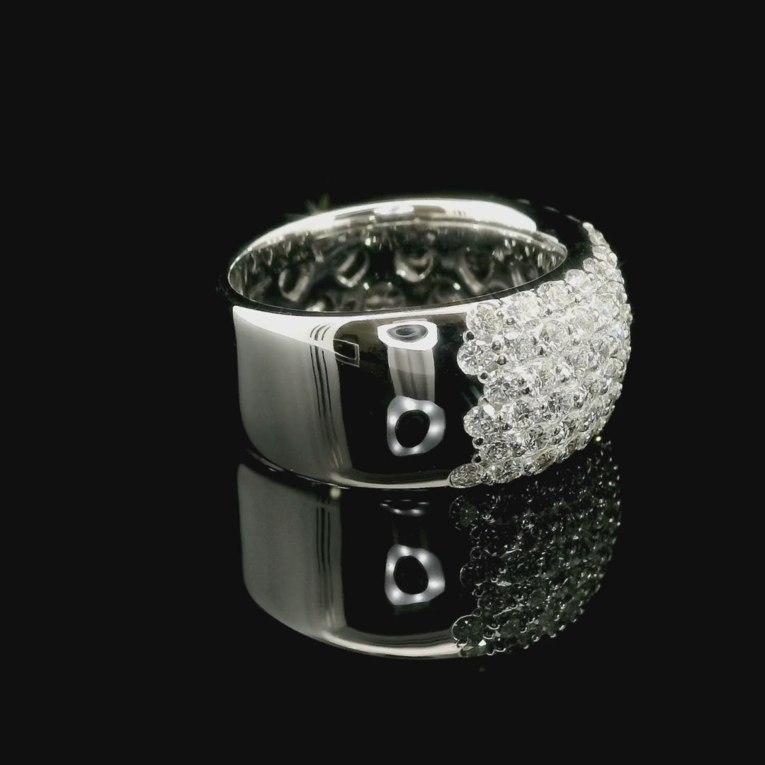 White gold band with brilliant-cut lab-grown diamonds, 2.12 carats.