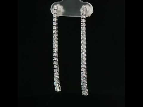 Orecchini tennis in oro bianco con diamanti Lab-Grown taglio brillante, 1,67 carati.