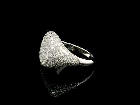 Anello da mignolo in oro bianco con pavè di diamanti lab-grown taglio brillante, 1,77 carati.