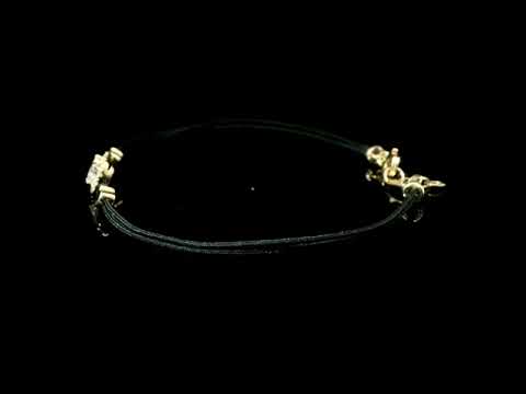 Bracciale in filo nautico e oro giallo con diamanti Lab-grown taglio brillante e taglio cuore, 0,41 carati