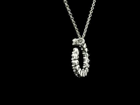 Girocollo con pendente in oro bianco e spot di diamanti Lab-grown taglio brillante, 0,59 carati.