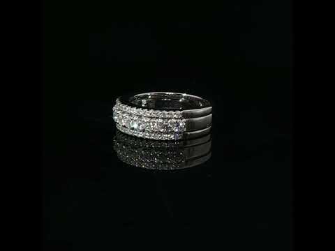 Fascia in oro bianco con diamanti Lab-Grown taglio brillante, 0,97 carati.