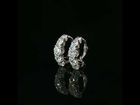 Orecchini cerchio in oro bianco con diamanti lab-Grown taglio brillante, 2,76 carati.