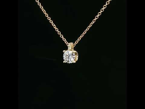 Girocollo in oro giallo con diamante Lab-Grown taglio brilante, 0,51 carati.