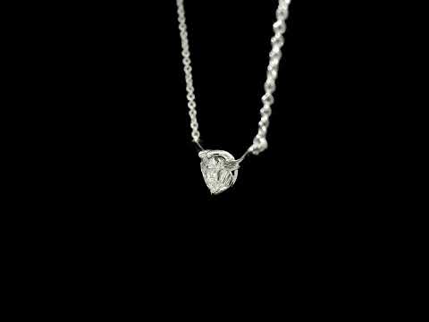 Girocollo punto luce in Oro bianco e diamante Lab-grown taglio Cuore, 0.52 carati.