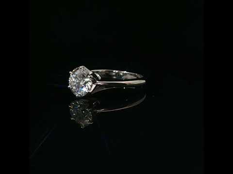 Solitario in oro bianco con diamante Lab-Grown taglio brillante, 2,15 carati.