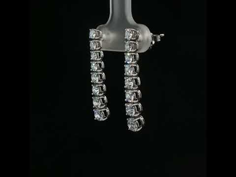 Orecchini tennis in oro bianco con diamanti Lab-Grown taglio brillante, 2,49 carati.