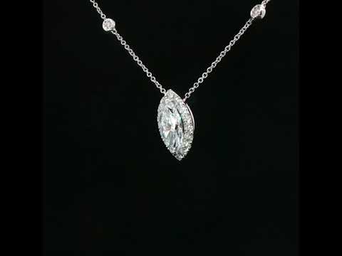 Girocollo Dreams in oro bianco con diamante Lab-Grown taglio marquise e taglio brillante, 1,86 carati.