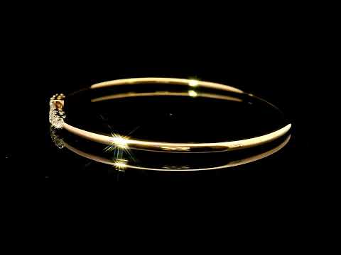Bracciale rigido aperto in oro rosa e diamanti lab-grown taglio brillante, 0,62 carati.